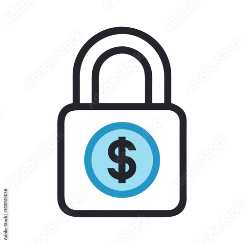 Dollar Padlock Security Icon Representing Financial Protection and Safe Transactions