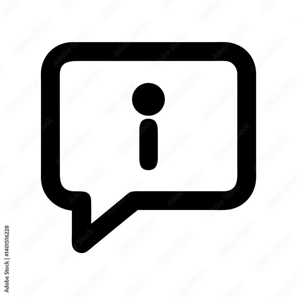 Information Message Bubble Icon Representing Digital Communication and Informational Alerts Information Message Bubble Icon Representing Digital Communication and Informational Alerts
