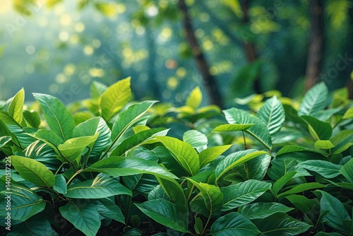 Peaceful Green Leaves in a Tranquil Nature Background