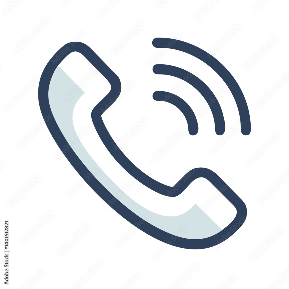 Ringing Phone Receiver Icon Representing Incoming Call and Telecommunication Alert Ringing Phone Receiver Icon Representing Incoming Call and Telecommunication Alert