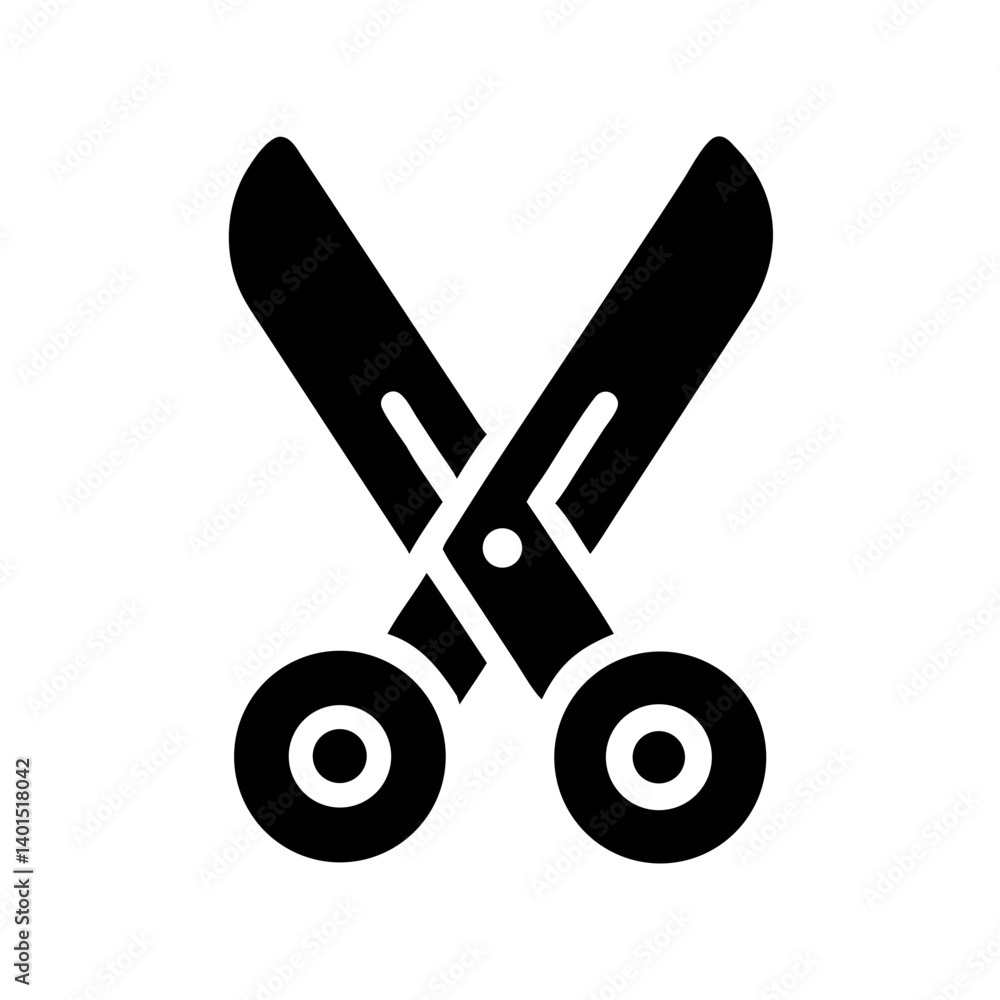 Scissors Cutting Tool Icon Representing Trimming and Crafting Utility Scissors Cutting Tool Icon Representing Trimming and Crafting Utility