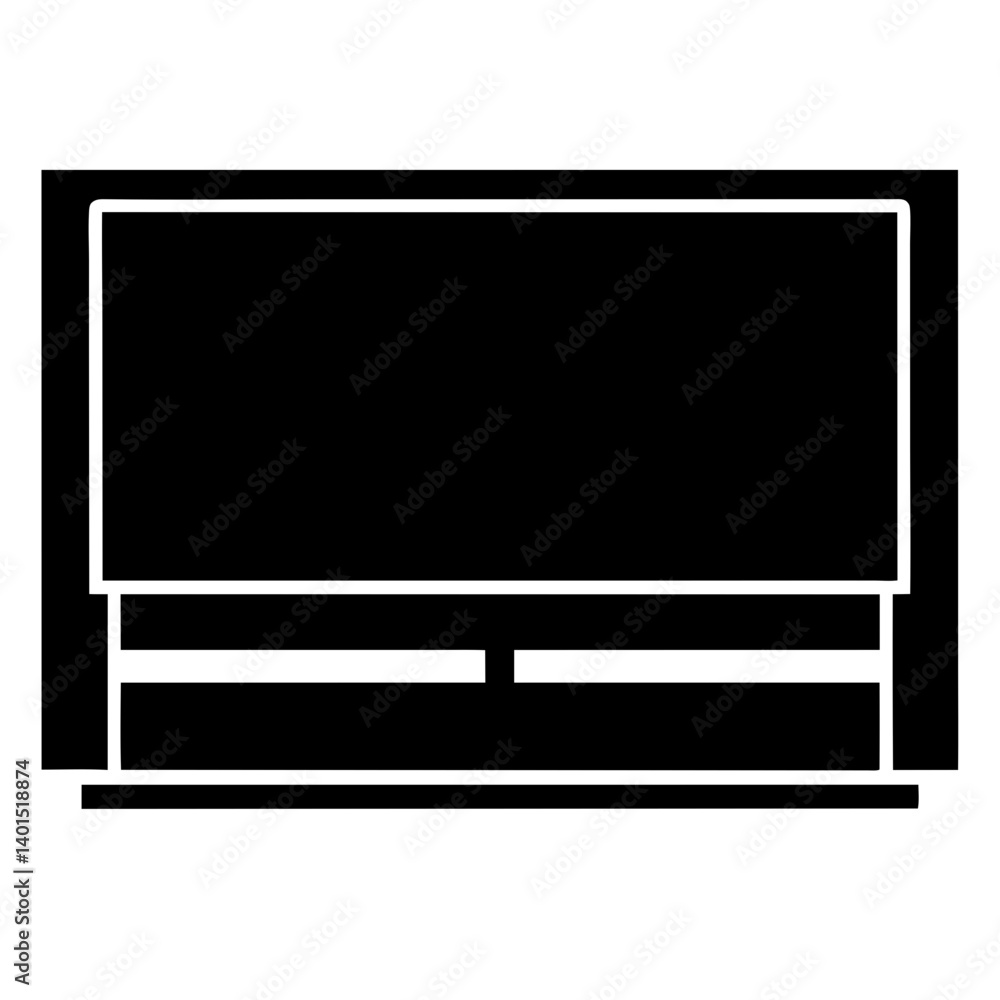 media unit black silhouette icon - of a home office media unit, furniture vector art media unit black silhouette icon - of a home office media unit, furniture vector art