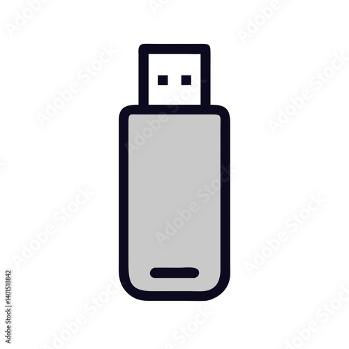 USB Flash Drive Icon Representing Portable Data Storage and File Transfer Device