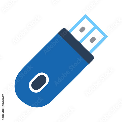 USB Flash Drive Icon Representing Portable Data Storage and File Transfer Device