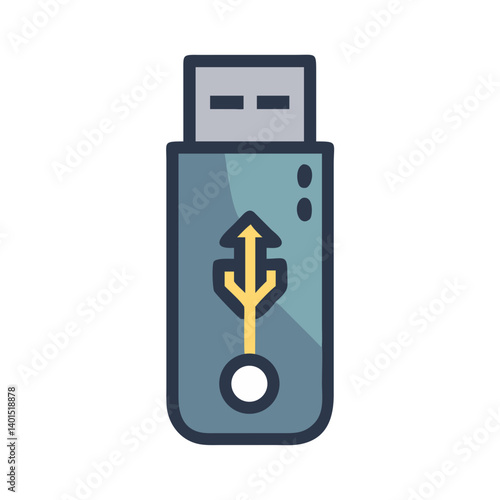 USB Flash Drive Icon Representing Portable Data Storage and File Transfer Device