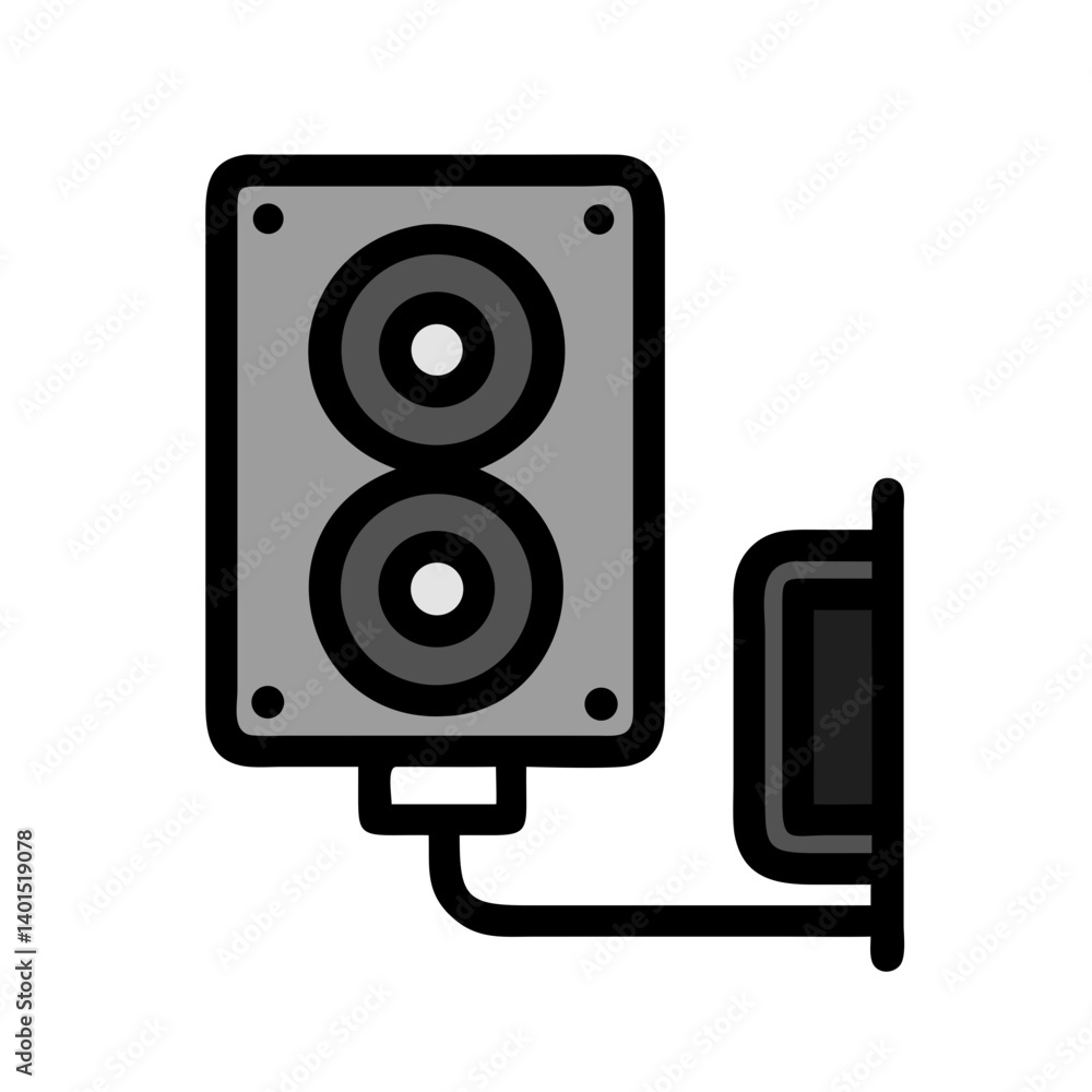 Wall-Mounted Speaker Icon Representing Audio Output Device for Surround Sound Systems
Wall-Mounted Speaker Icon Representing Audio Output Device for Surround Sound Systems
