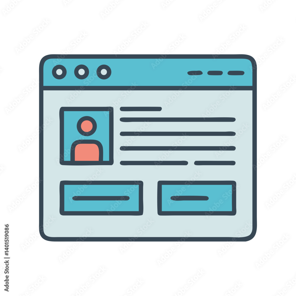 Web Contact Form Interface Icon Representing Online Communication and User Input


