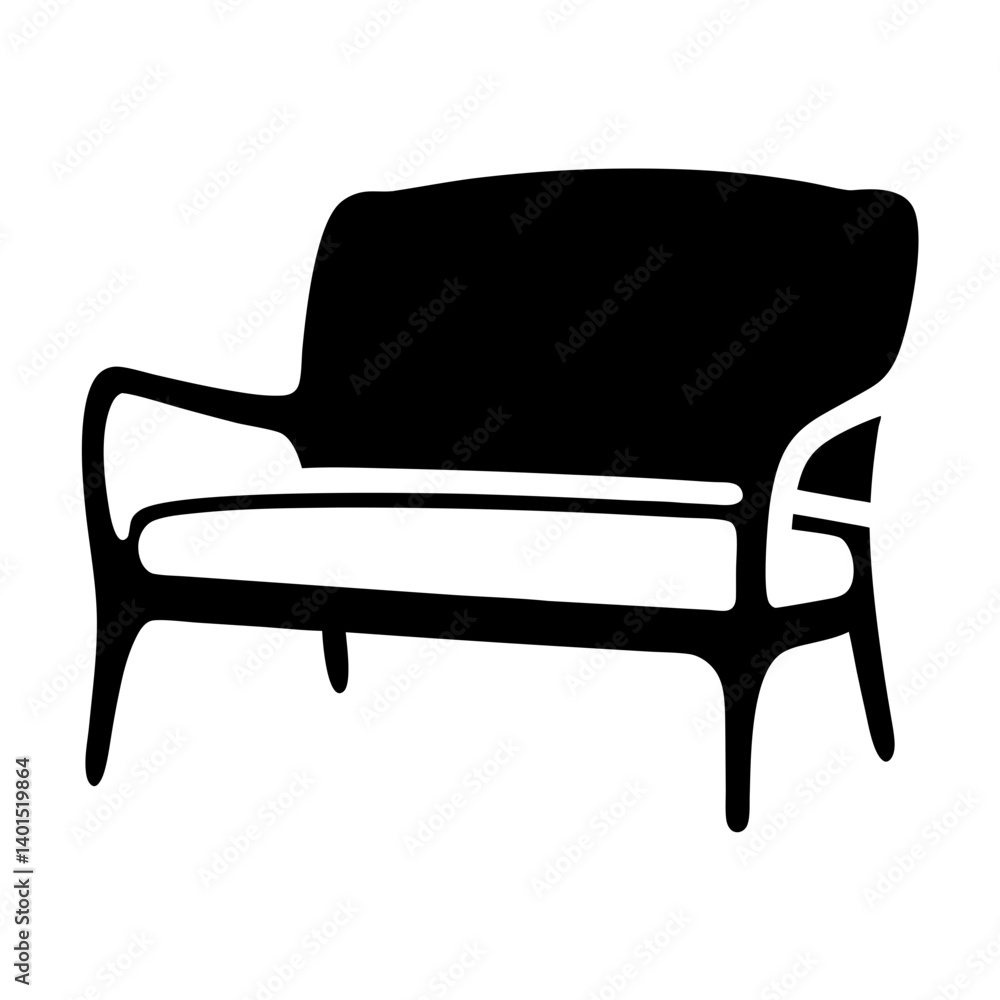 outdoor sofa black silhouette icon - of a home office outdoor sofa, furniture vector art outdoor sofa black silhouette icon - of a home office outdoor sofa, furniture vector art