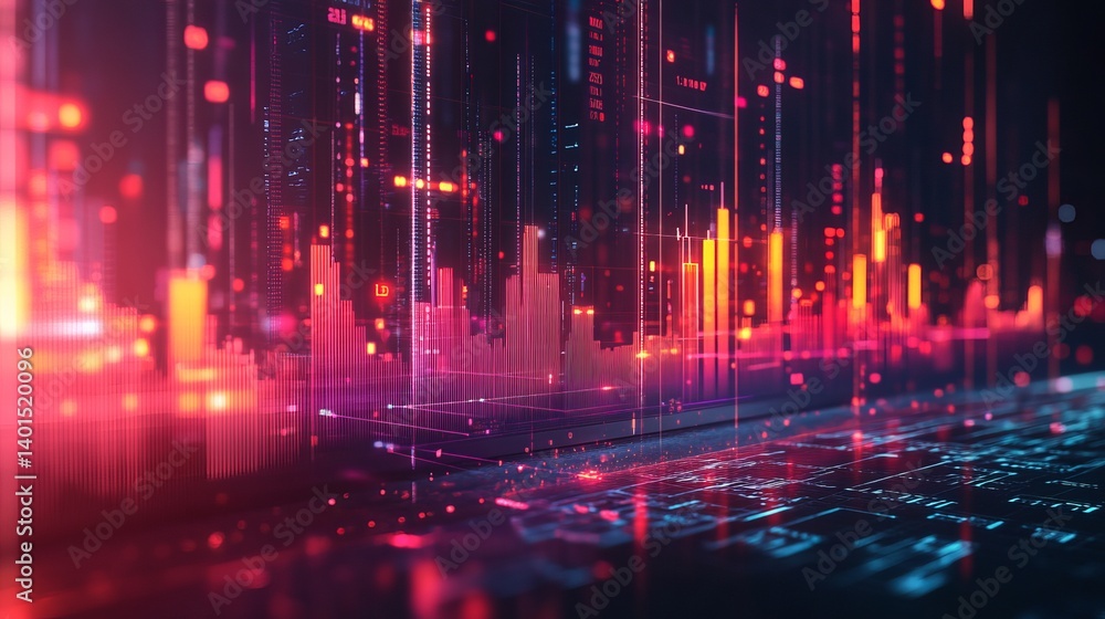 Futuristic city data visualization digital technology background abstract neon cityscape concept art Futuristic city data visualization digital technology background abstract neon cityscape concept art