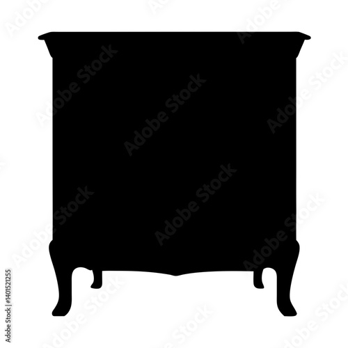 sideboard black silhouette icon - of a home office sideboard, furniture vector art