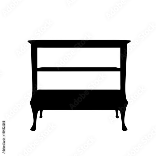 sideboard black silhouette icon - of a home office sideboard, furniture vector art