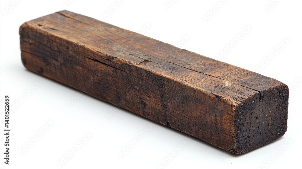 Fototapeta premium Antique Reclaimed Wood Beam: Rustic Brown Timber