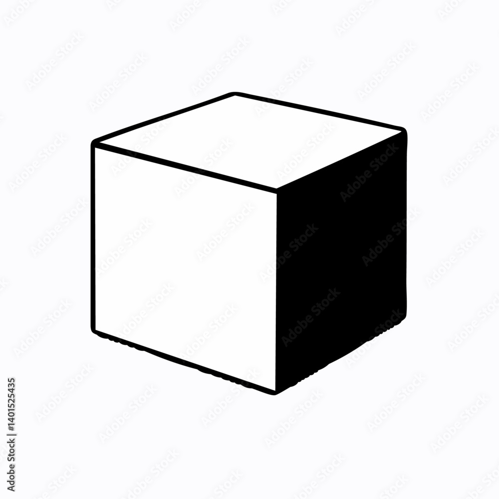 A 3D cube vector icon with perspective shading A 3D cube vector icon with perspective shading