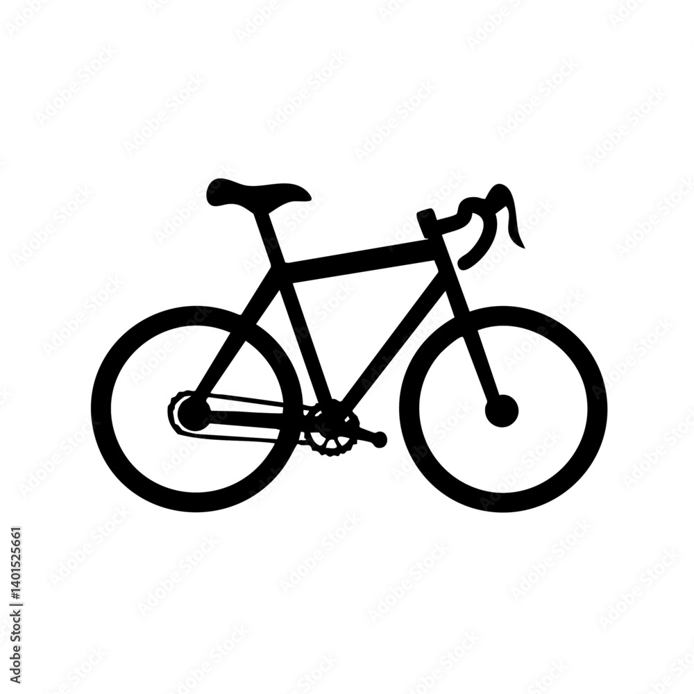 A bicycle vector icon with frame and pedals A bicycle vector icon with frame and pedals