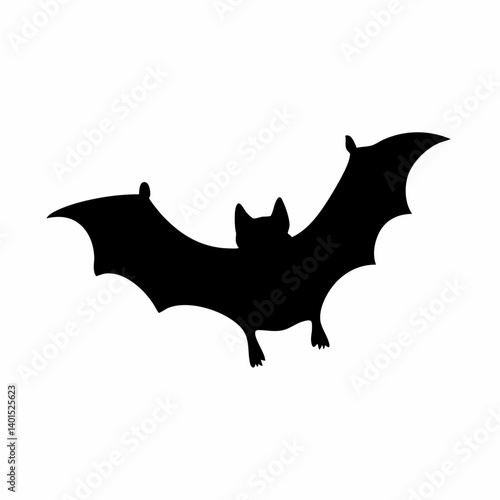 A bat vector icon with outstretched wings