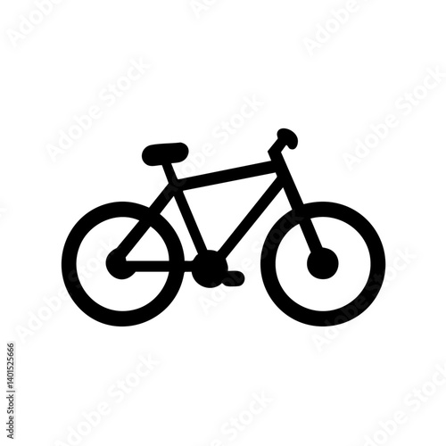 A bicycle vector icon with frame and pedals