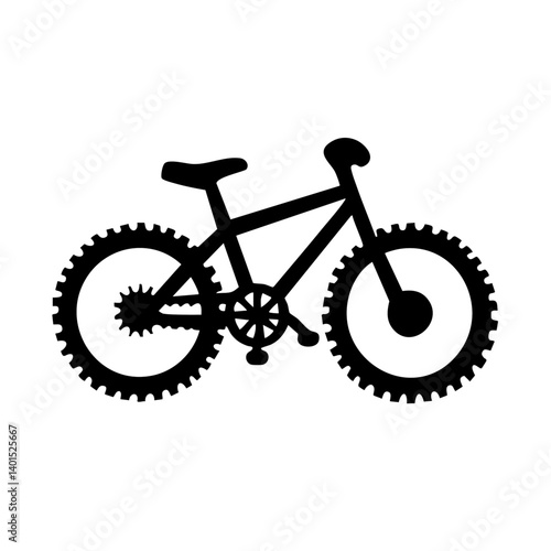 A bicycle vector icon with frame and pedals