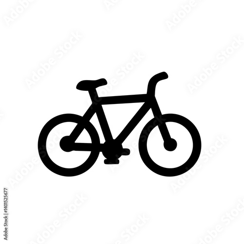 A bicycle vector icon with frame and pedals