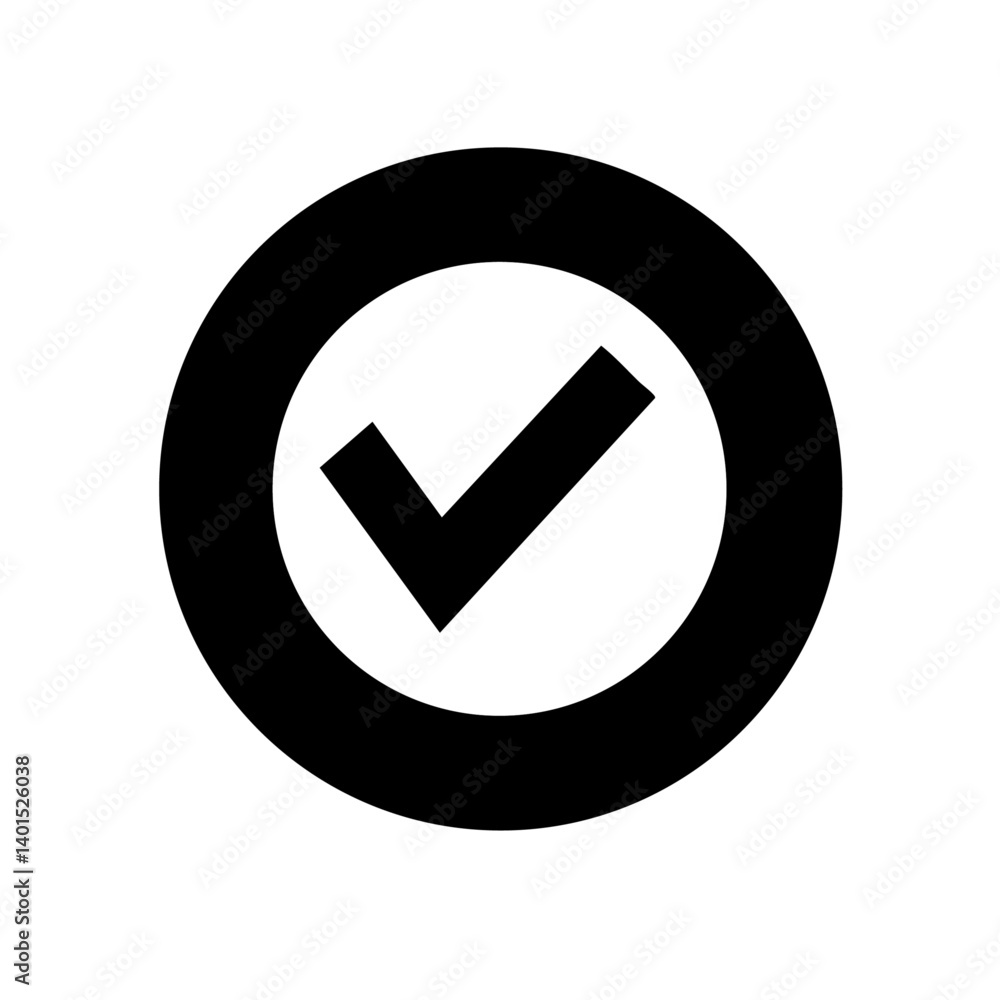 A checkmark tick vector icon indicating completion A checkmark tick vector icon indicating completion