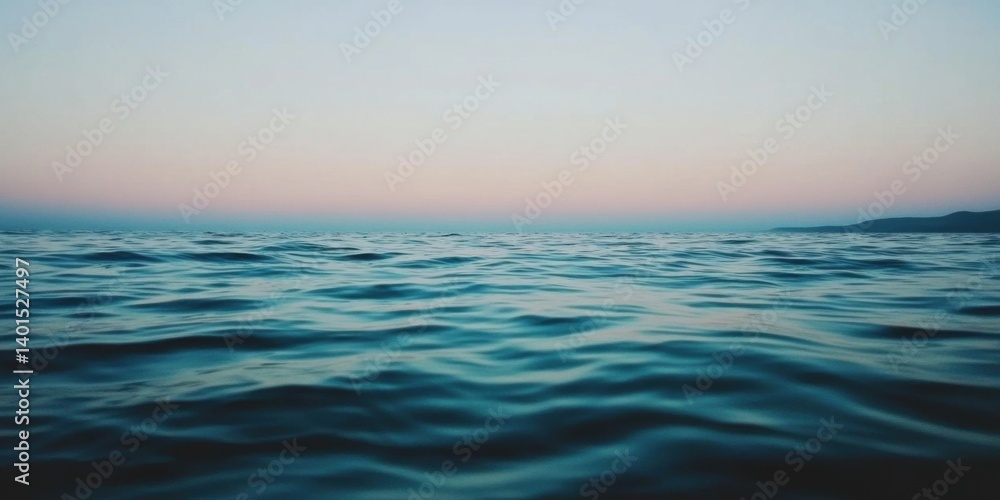 Obraz premium Tranquil Waves at Dusk over the Beautiful and Serene Ocean, capturing natures calmness
