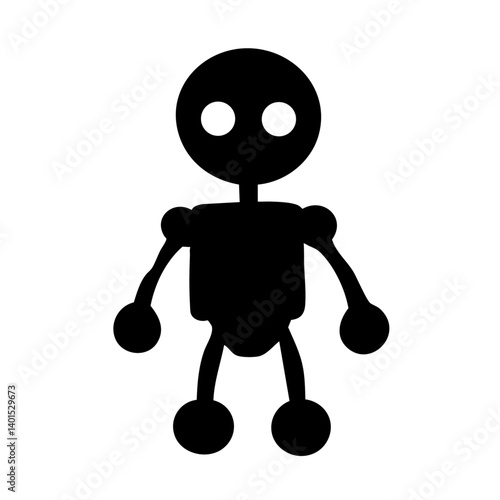 A humanoid robot vector icon with joints