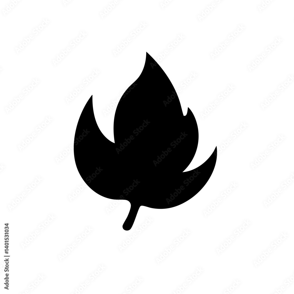 A modern vector icon featuring a single leaf A modern vector icon featuring a single leaf