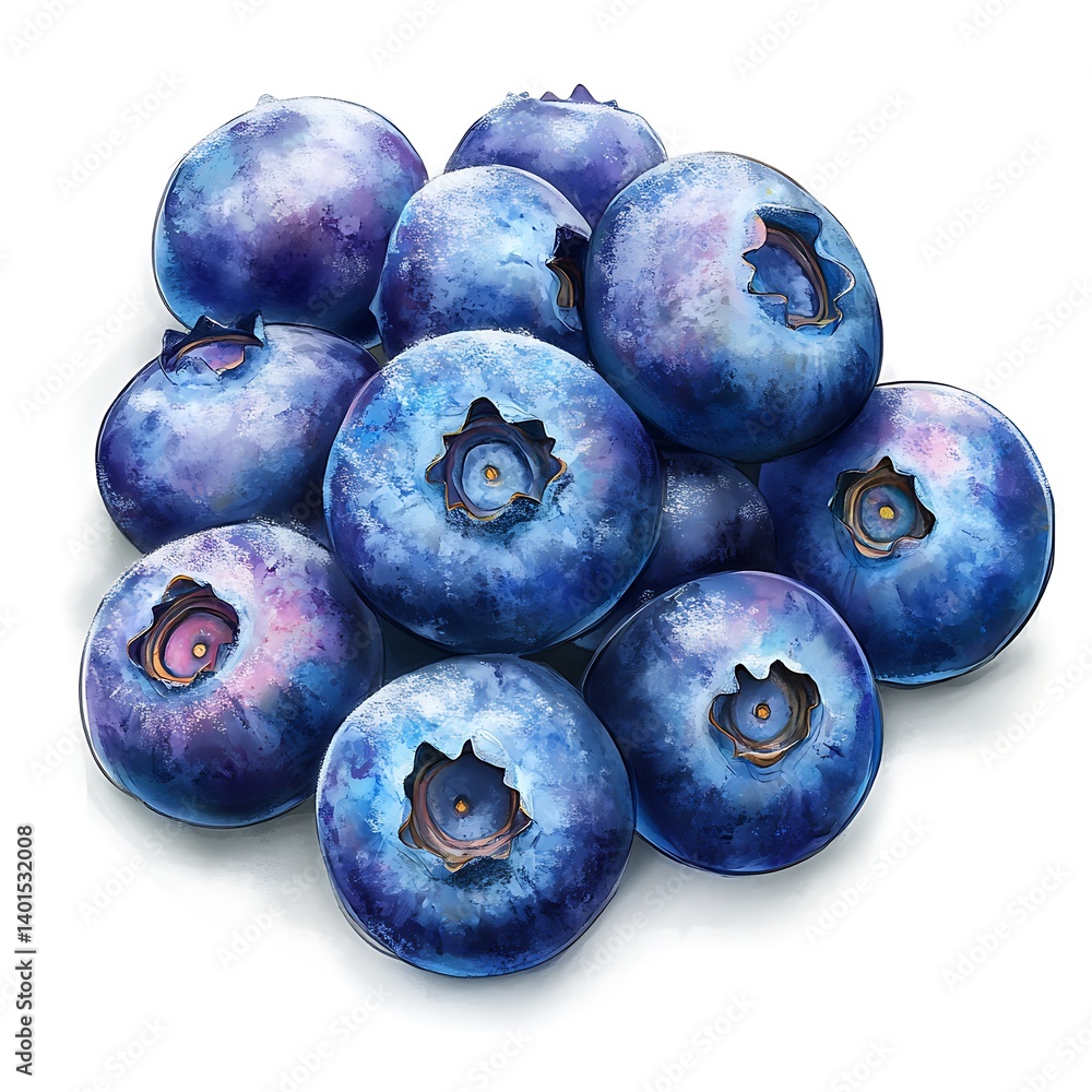 Obraz premium Plump Blueberries with a Light Frost Effect Fresh Fruit