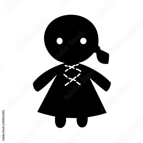 A rag doll vector icon with stitching