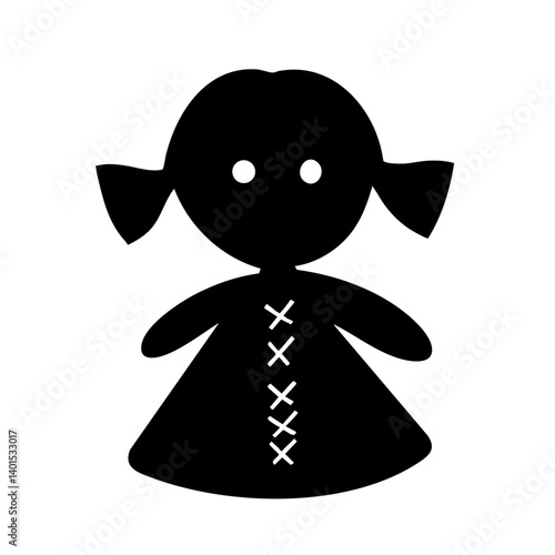 A rag doll vector icon with stitching