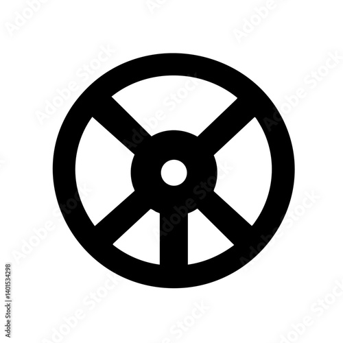 A steering wheel vector icon with spokes