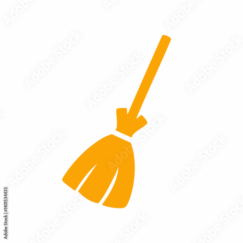 A straw broom vector icon with bristles