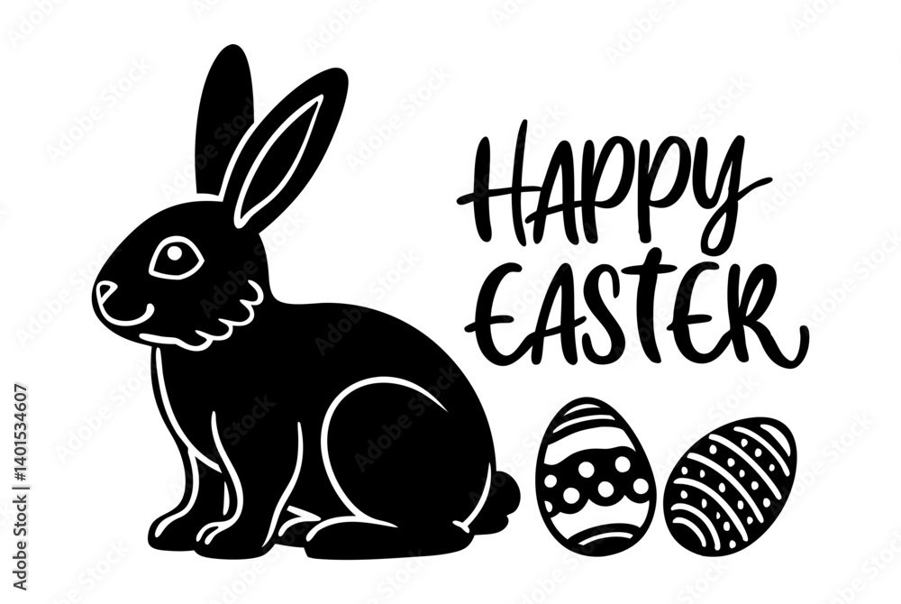 Obraz premium Easter Bunny with Colorful Eggs