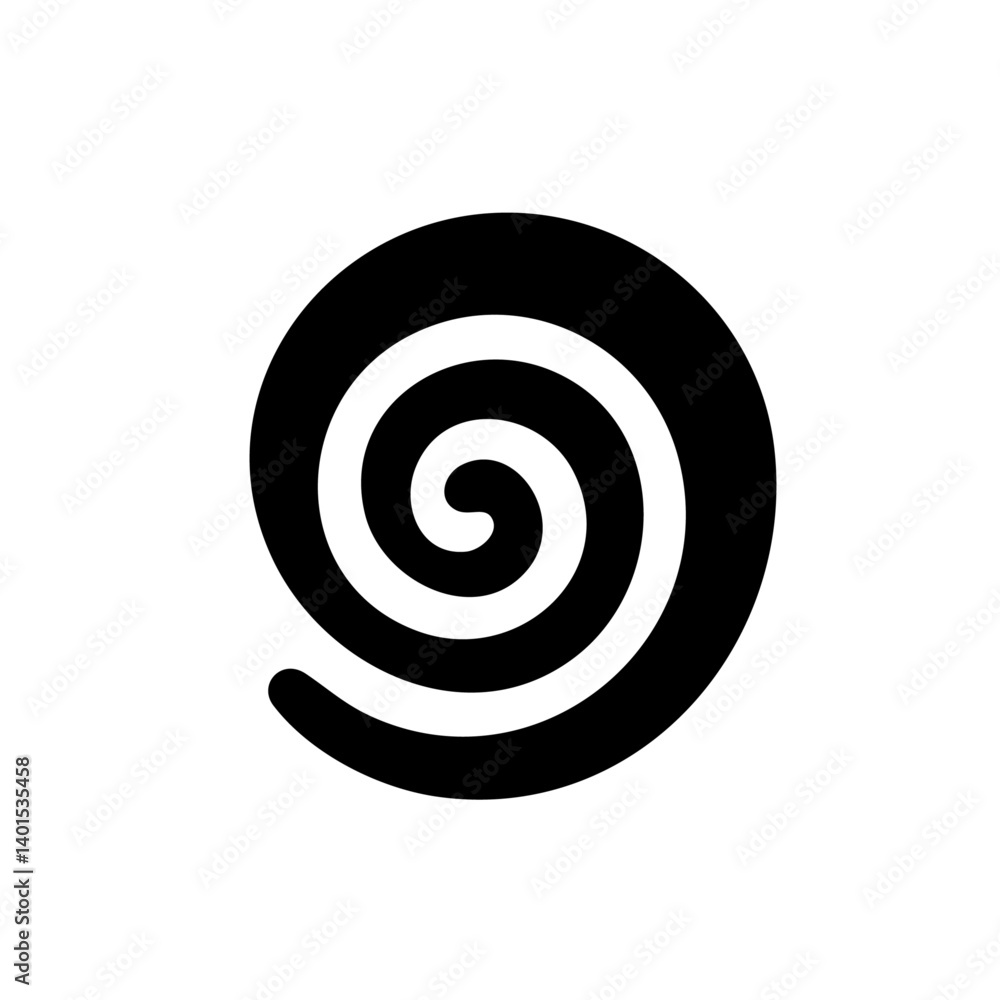 A swirling spiral vector icon with hypnotic pattern A swirling spiral vector icon with hypnotic pattern