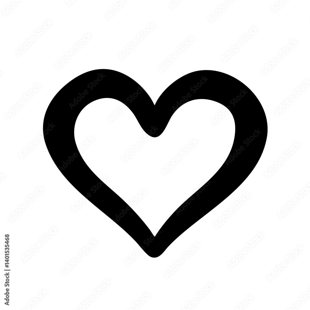 A symmetrical heart vector icon with smooth curves A symmetrical heart vector icon with smooth curves