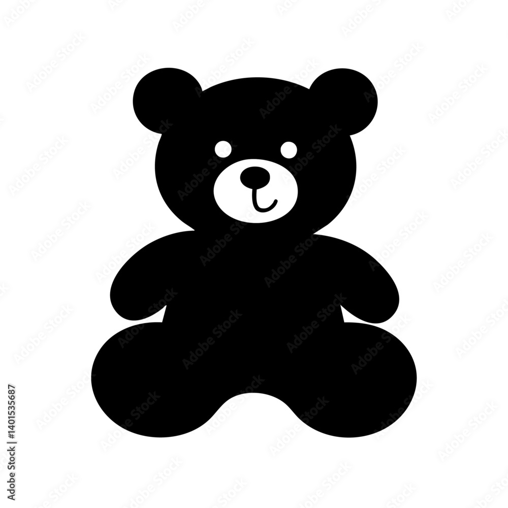 A teddy bear vector icon with button eyes A teddy bear vector icon with button eyes