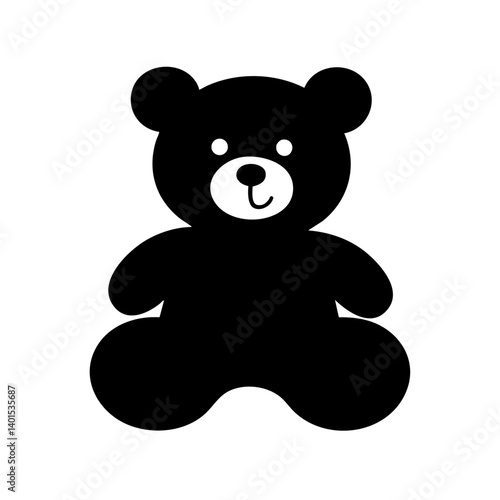 A teddy bear vector icon with button eyes