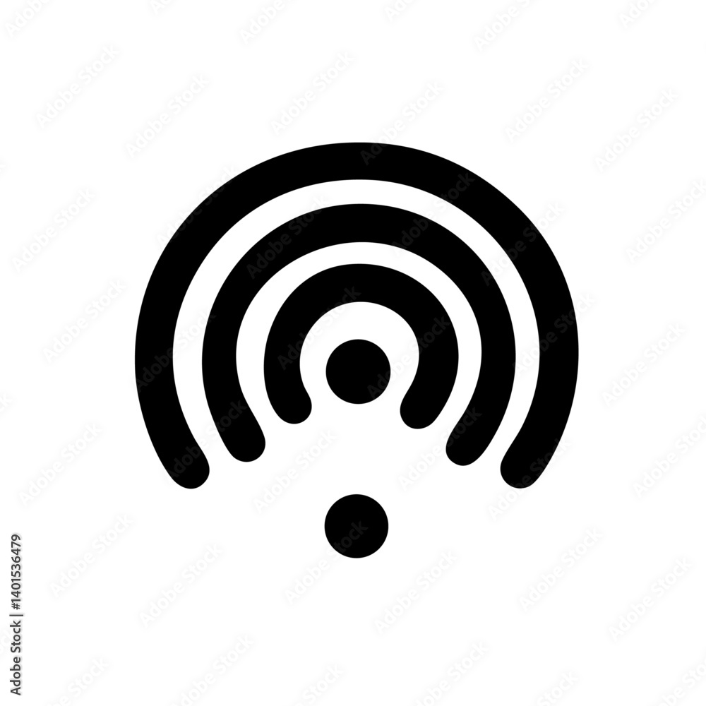 A wifi signal vector icon with radiating waves A wifi signal vector icon with radiating waves