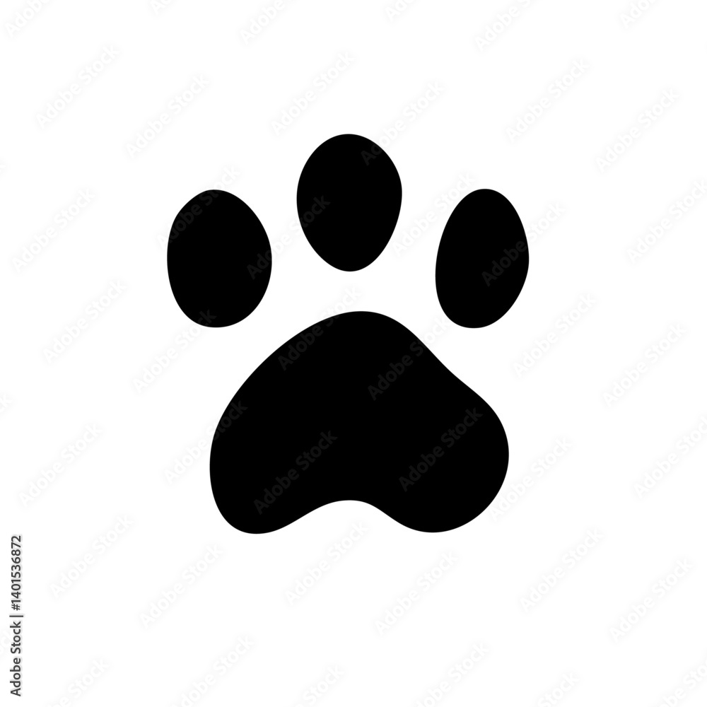 An animal paw vector icon with pad details An animal paw vector icon with pad details
