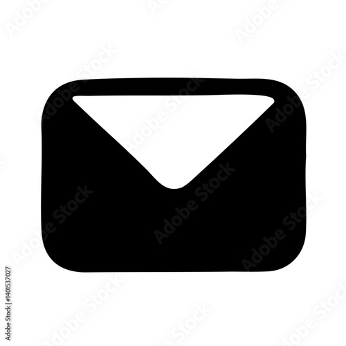 An envelope mail vector icon with flap