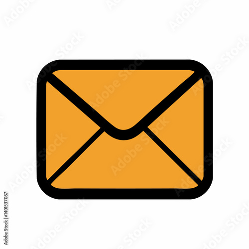 An envelope mail vector icon with flap