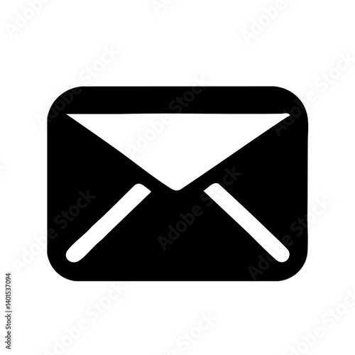An envelope mail vector icon with flap