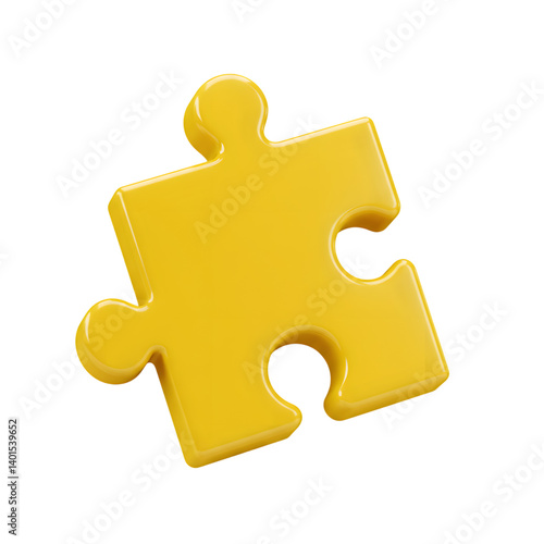 3d yellow jigsaw piece icon
