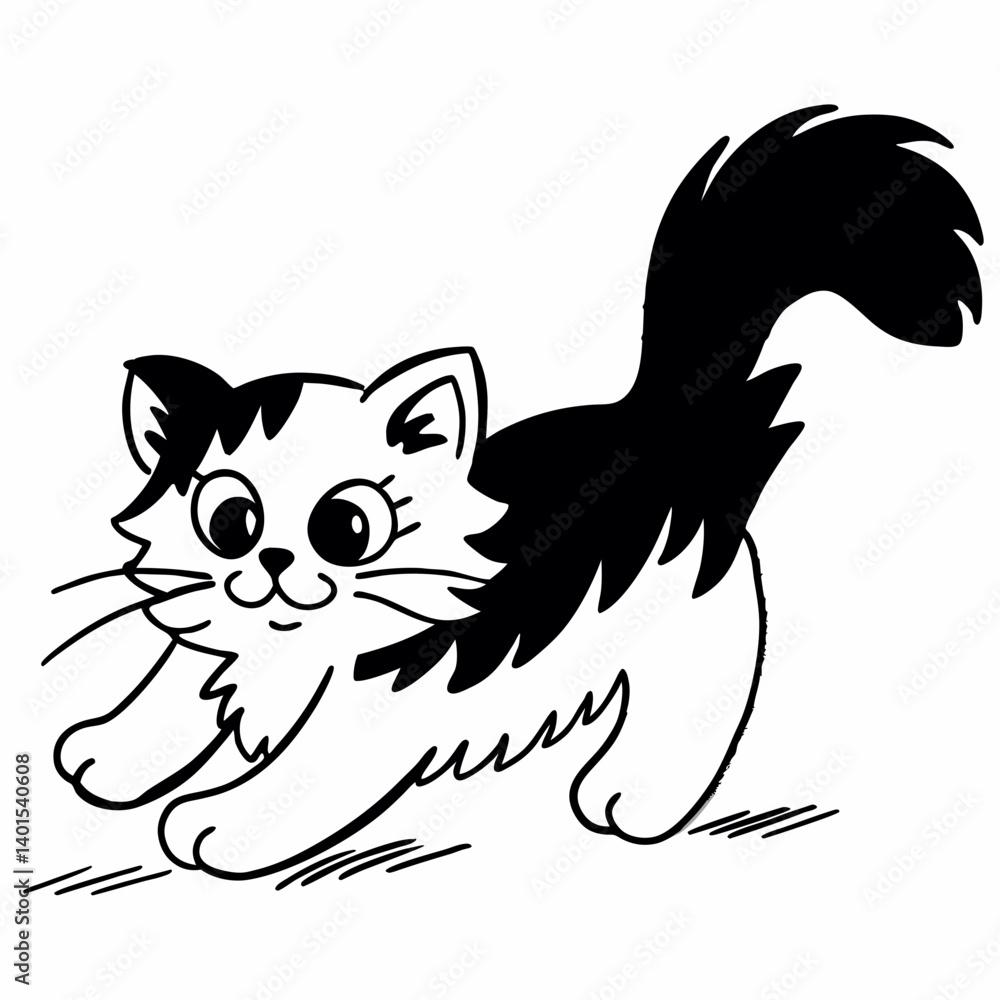 Fototapeta premium a-cute-cat-running