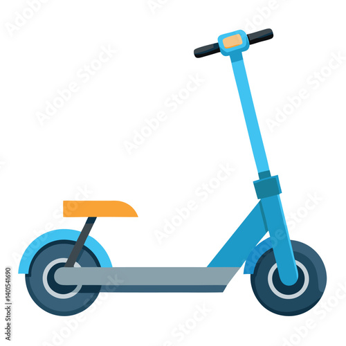 Blue Electric Scooter With Seat Illustration Modern Transportation Alternative Isolated