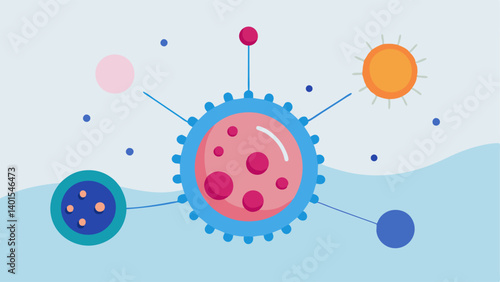 Immune Response Visualize an immune cell interacting with exosomes to show how they might contribute to skin health by stimulating the bodys natural defenses.