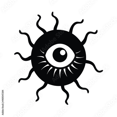 vector illustration of a cartoon sun