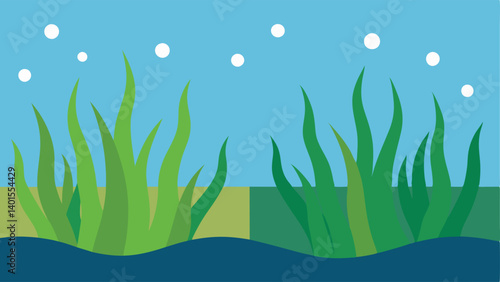 Impact on Seagrass An comparing lush seagrass beds teeming with life to sp deteriorating seagrass in more acidic waters signifying the ecosystems fragility.