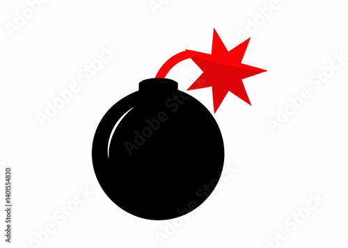 Explosive Icon: A bold, graphic representation of a classic bomb, poised to detonate, symbolizing potential danger or sudden impact.
