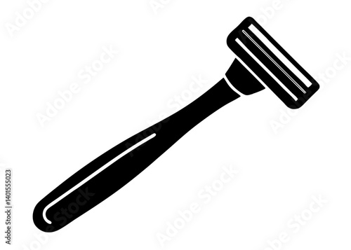 Razor: A close-up of a black razor. Capturing the sharpness and precision of the shaving tool, a symbol of personal grooming and hygiene. 