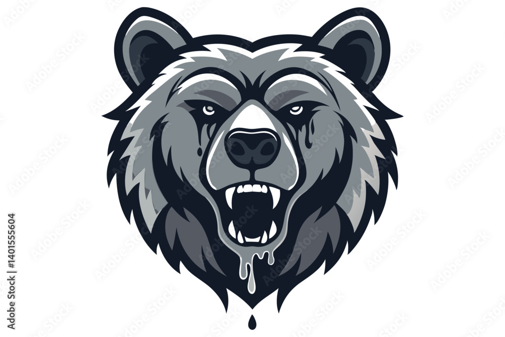 Bear Tattoo Design with Paint Stroke Effect Bear Tattoo Design with Paint Stroke Effect